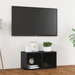 vidaXL Tv-meubel 72x35x36,5 cm bewerkt hout hoogglans grijs
