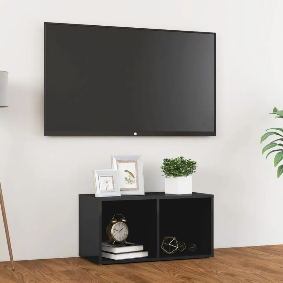 vidaXL Tv-meubel 72x35x36,5 cm bewerkt hout hoogglans grijs
