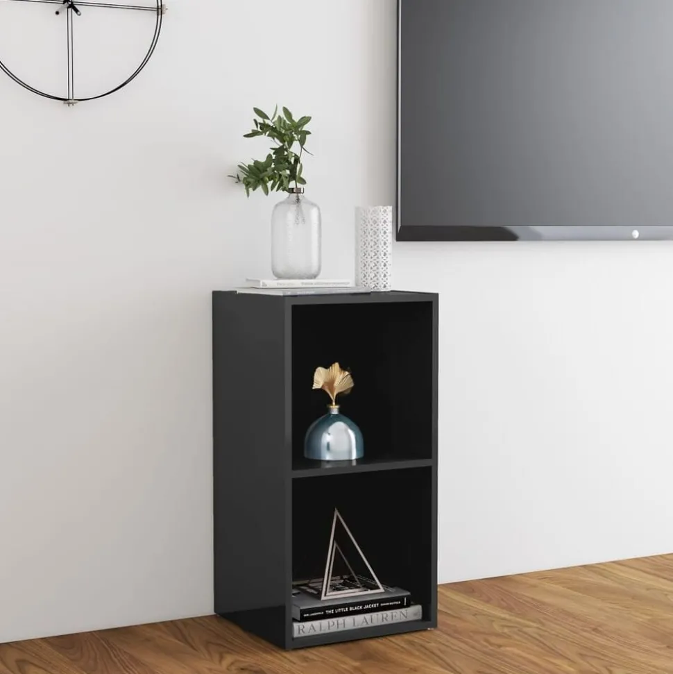 vidaXL Tv-meubel 72x35x36,5 cm bewerkt hout hoogglans grijs