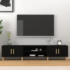 vidaXL Tv-meubel 180x31,5x40 cm bewerkt hout zwart