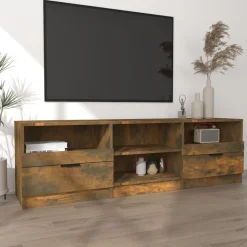 vidaXL Tv-meubel 150x33,5x45 cm bewerkt hout gerookt eikenkleurig