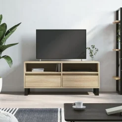 vidaXL Tv-meubel 100x34,5x44,5 cm bewerkt hout sonoma eikenkleurig
