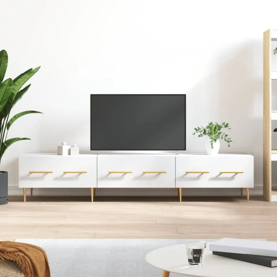 vidaXL Tv-meubel 150x36x30 cm bewerkt hout wit
