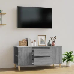 vidaXL Tv-meubel 102x44,5x50 cm bewerkt hout grijs sonoma eikenkleurig
