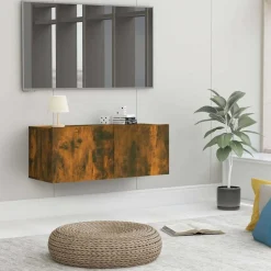 vidaXL Tv-meubel 80x30x30 cm bewerkt hout gerookt eikenkleurig