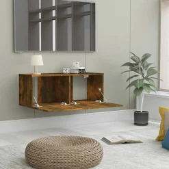 vidaXL Tv-meubel 80x30x30 cm bewerkt hout gerookt eikenkleurig