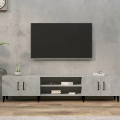 vidaXL Tv-meubel 180x31,5x40 cm bewerkt hout betongrijs