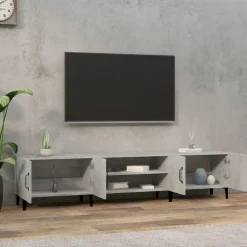 vidaXL Tv-meubel 180x31,5x40 cm bewerkt hout betongrijs