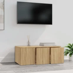 vidaXL Tv-meubel 80x34x30 cm bewerkt hout sonoma eikenkleurig
