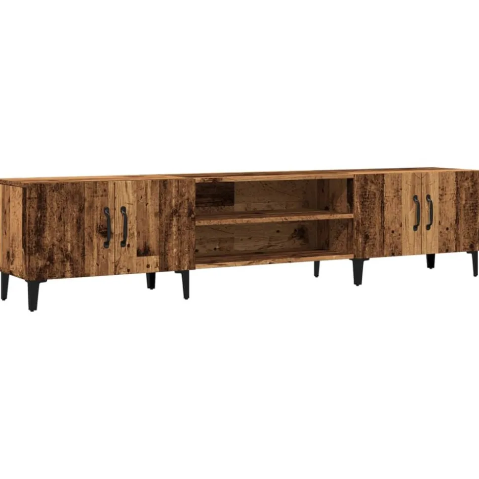 vidaXL Tv-meubel 180x31,5x40 cm bewerkt hout oud houtkleurig