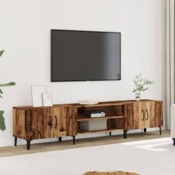 vidaXL Tv-meubel 180x31,5x40 cm bewerkt hout oud houtkleurig