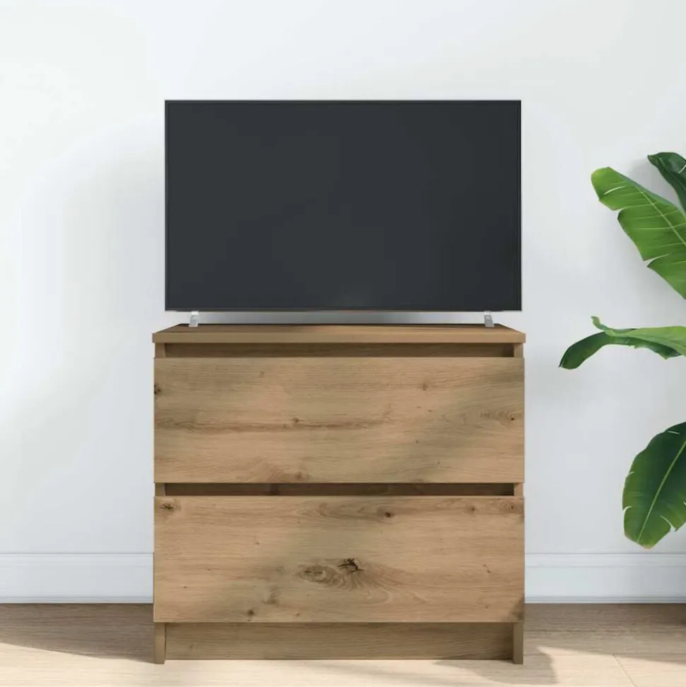 vidaXL Tv-meubel 60x35x54 cm bewerkt hout artisanaal eikenkleur