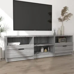 vidaXL Tv-meubel 150x33,5x45 cm bewerkt hout grijs sonoma eikenkleurig