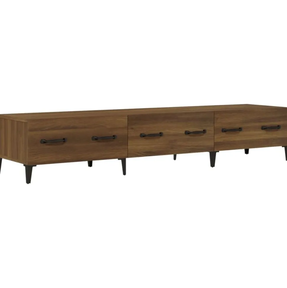 vidaXL Tv-meubel 150x34,5x30 cm bewerkt hout bruin eikenkleur