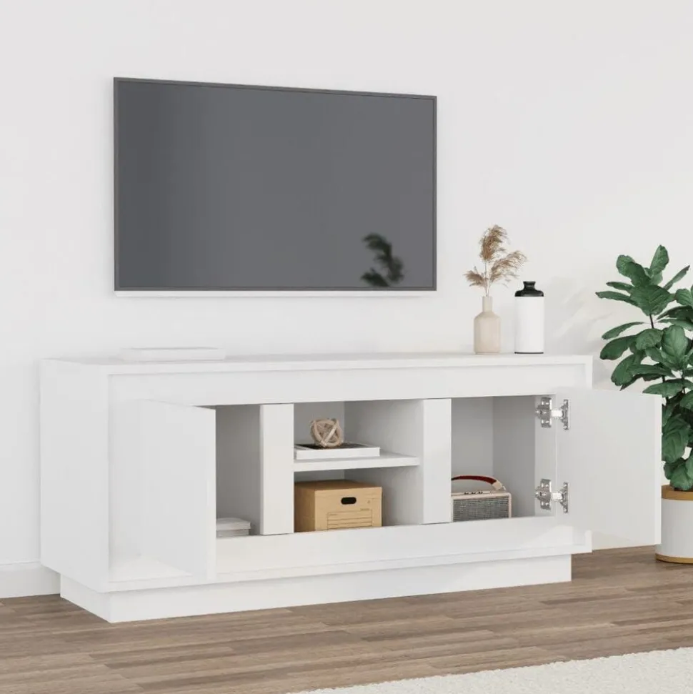 vidaXL Tv-meubel 102x35x45 cm bewerkt hout wit