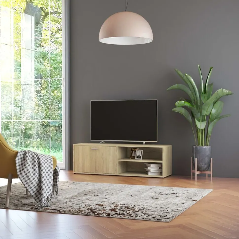 vidaXL Tv-meubel 120x34x37 cm bewerkt hout sonoma eikenkleurig