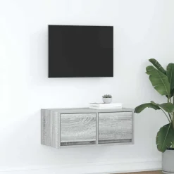vidaXL TV-meubel 60x31x25,5 cm bewerkt hout grijs sonoma eikenkleurig