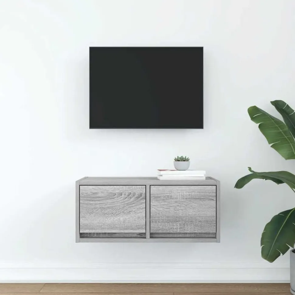 vidaXL TV-meubel 60x31x25,5 cm bewerkt hout grijs sonoma eikenkleurig