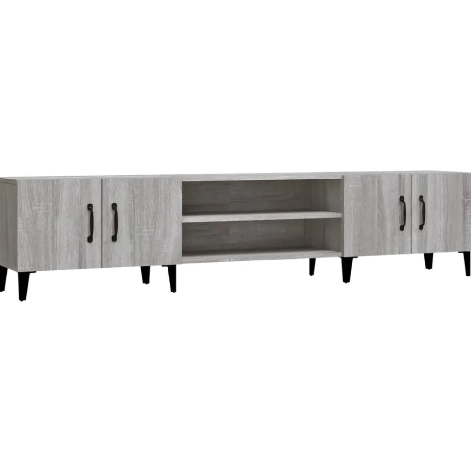 vidaXL Tv-meubel 180x31,5x40 cm bewerkt hout grijs sonoma eikenkleurig