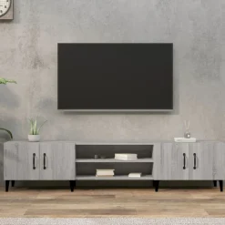 vidaXL Tv-meubel 180x31,5x40 cm bewerkt hout grijs sonoma eikenkleurig