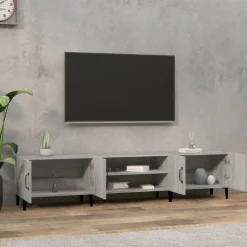 vidaXL Tv-meubel 180x31,5x40 cm bewerkt hout grijs sonoma eikenkleurig