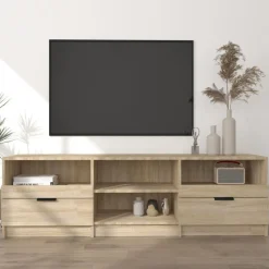 vidaXL Tv-meubel 150x33,5x45 cm bewerkt hout sonoma eikenkleurig