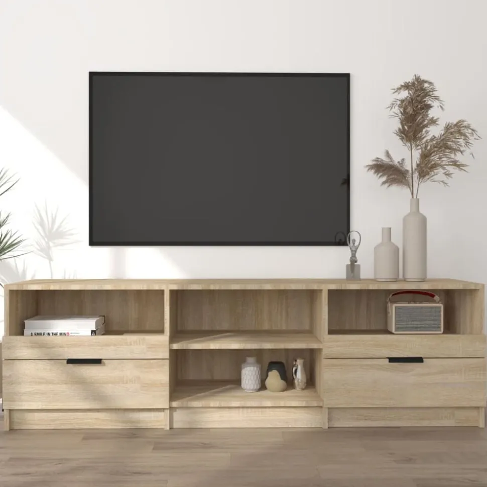 vidaXL Tv-meubel 150x33,5x45 cm bewerkt hout sonoma eikenkleurig