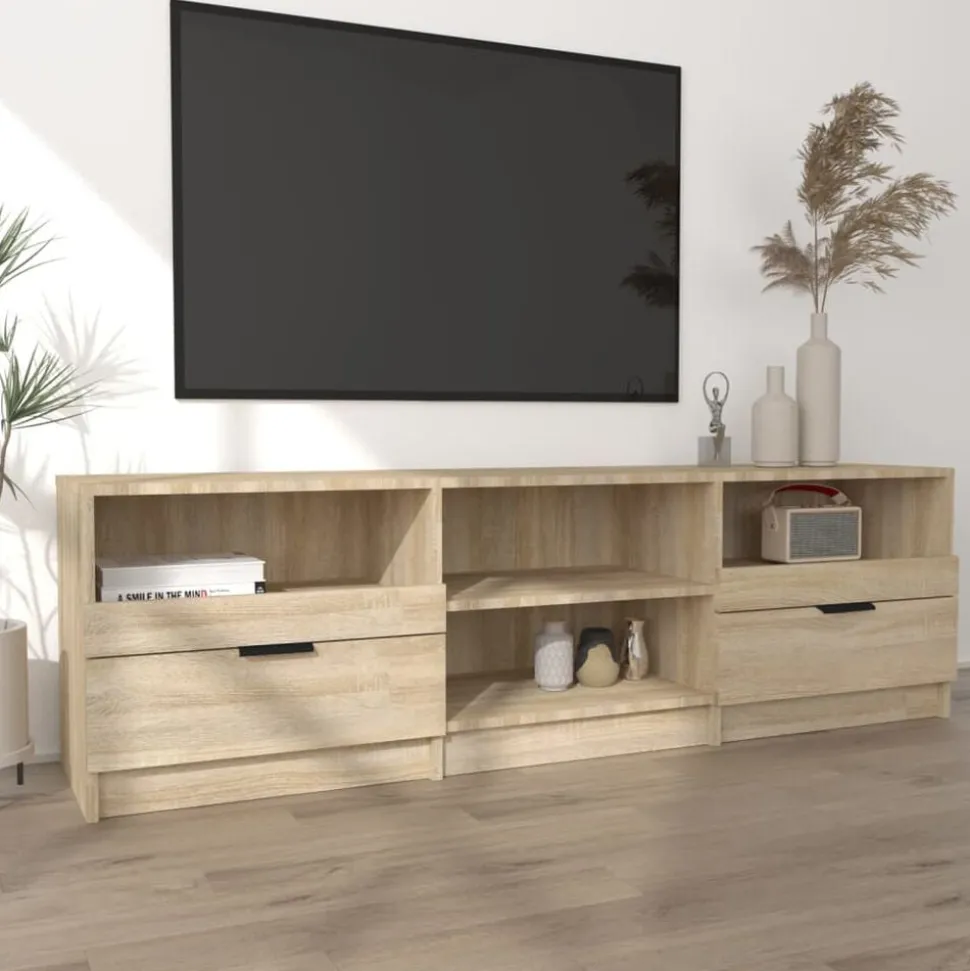 vidaXL Tv-meubel 150x33,5x45 cm bewerkt hout sonoma eikenkleurig
