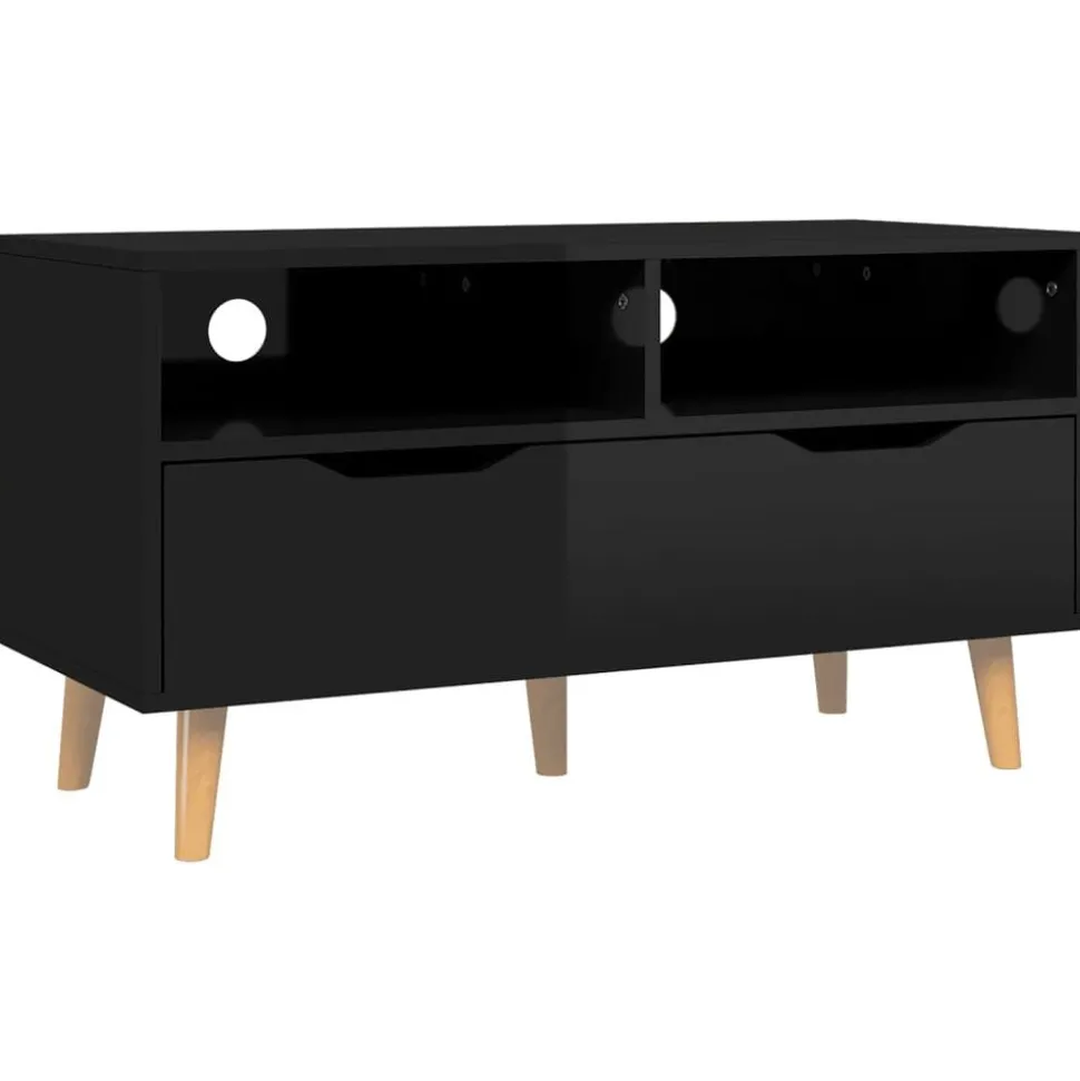 vidaXL Tv-meubel 90x40x48,5 cm bewerkt hout hoogglans zwart