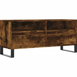 vidaXL Tv-meubel 100x34,5x44,5 cm bewerkt hout gerookt eikenkleurig