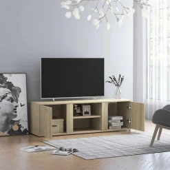 vidaXL Tv-meubel 120x34x37 cm bewerkt hout sonoma eikenkleurig