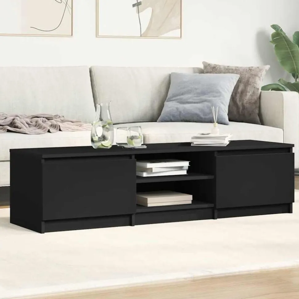vidaXL Tv-meubel 140x40x35,5 cm bewerkt hout zwart