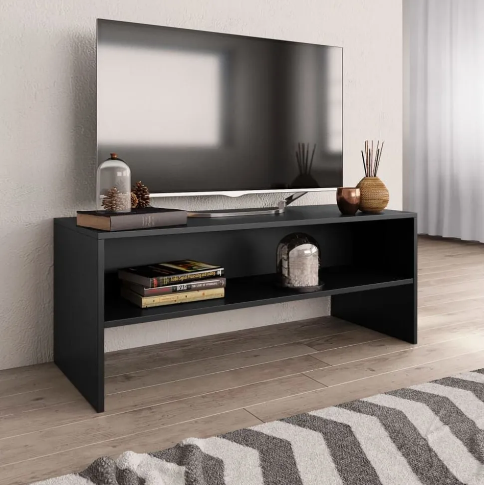 vidaXL Tv-meubel 100x40x40 cm bewerkt hout zwart