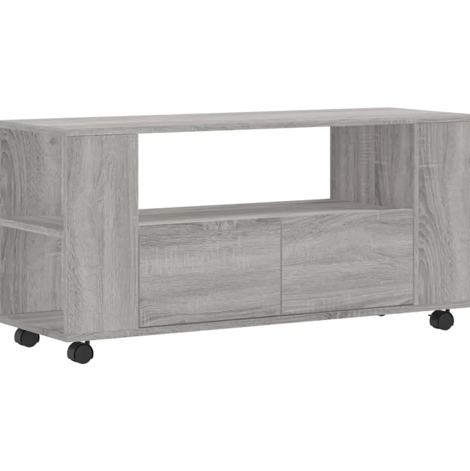 vidaXL Tv-meubel 102x34,5x43 cm bewerkt hout grijs sonoma eikenkleurig