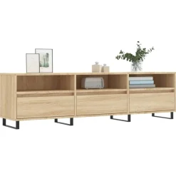 vidaXL Tv-meubel 150x30x44,5 cm bewerkt hout sonoma eikenkleurig