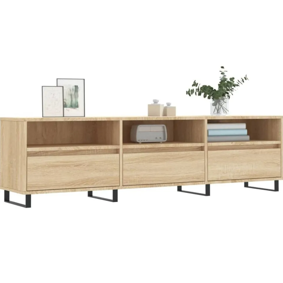 vidaXL Tv-meubel 150x30x44,5 cm bewerkt hout sonoma eikenkleurig