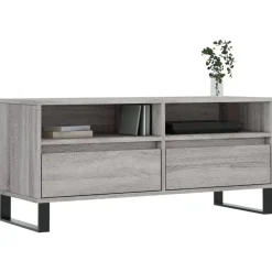 vidaXL Tv-meubel 100x34,5x44,5 cm bewerkt hout grijs sonoma eikenkleur