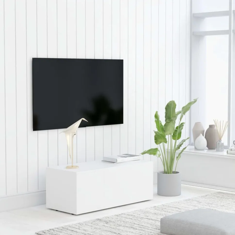 vidaXL Tv-meubel 80x34x30 cm bewerkt hout wit