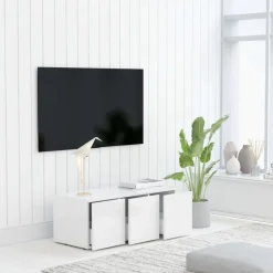 vidaXL Tv-meubel 80x34x30 cm bewerkt hout wit