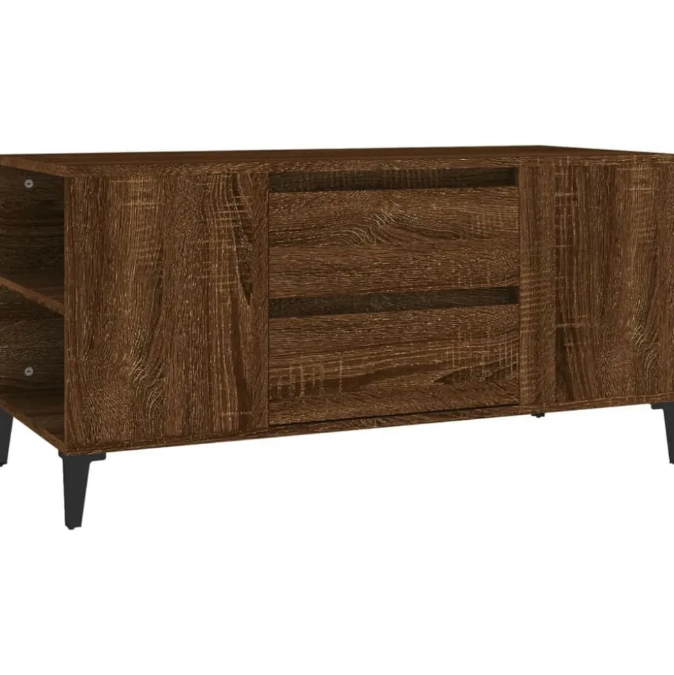 vidaXL Tv-meubel 102x44,5x50 cm bewerkt hout bruin eikenkleur