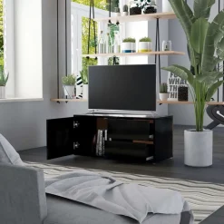 vidaXL Tv-meubel 80x34x36 cm bewerkt hout zwart