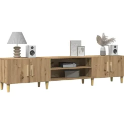 vidaXL Tv-meubel 180x31,5x40 cm bewerkt hout artisanaal eikenkleurig