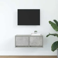 vidaXL TV-meubel 60x31x25,5 cm bewerkt hout betongrijs