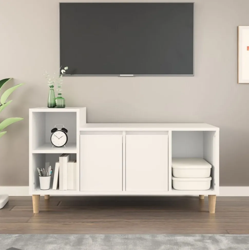 vidaXL Tv-meubel 100x35x55 cm bewerkt hout wit