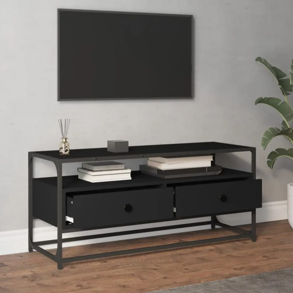 vidaXL Tv-meubel 100x35x45 cm bewerkt hout zwart