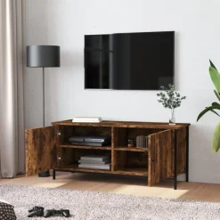 vidaXL Tv-meubel 102x35x45 cm bewerkt hout gerookt eikenkleurig
