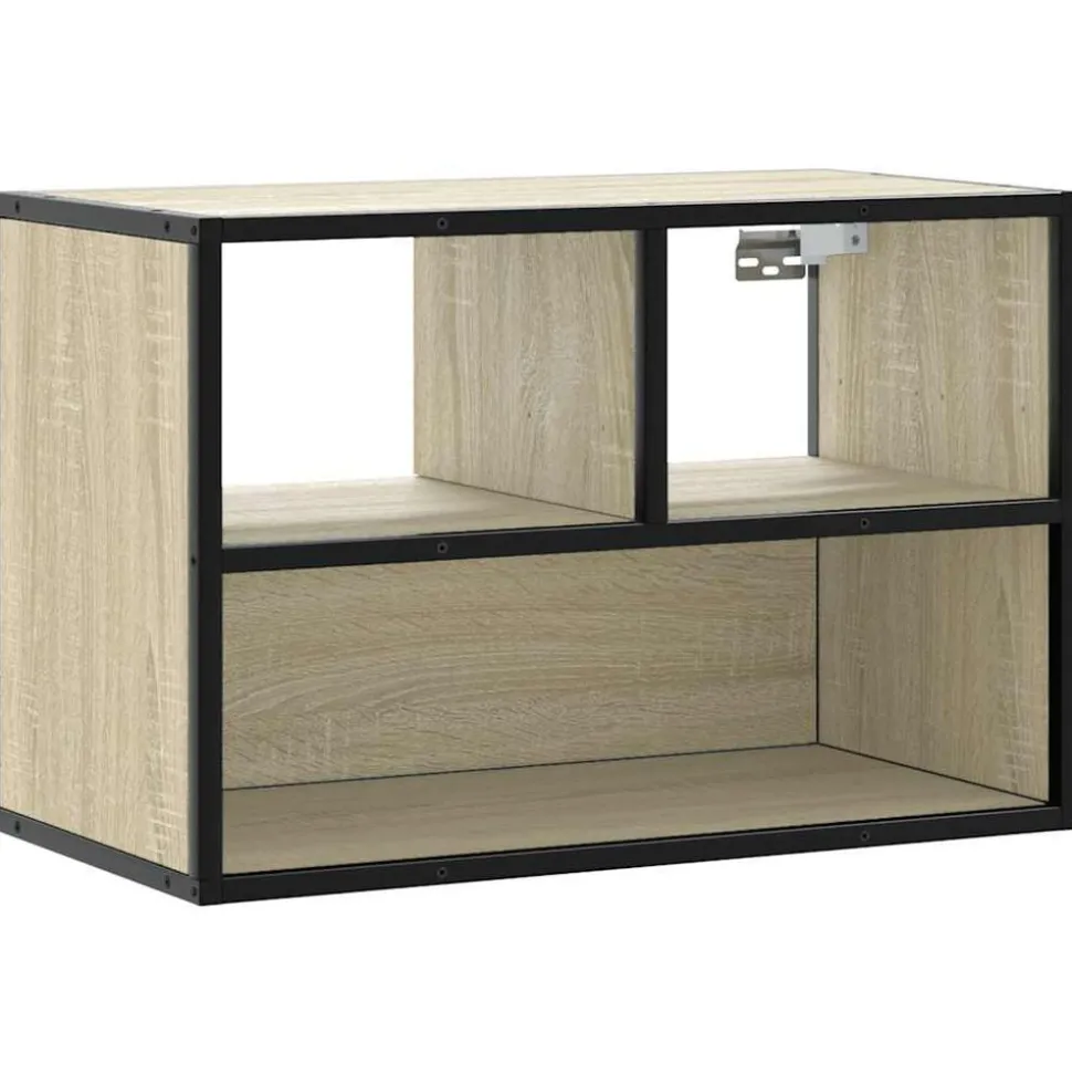 vidaXL Tv-meubel 60x31x39,5 cm bewerkt hout metaal sonoma eikenkleurig