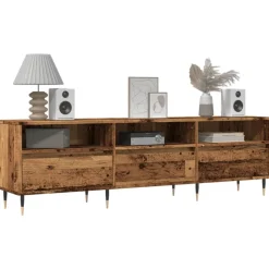 vidaXL Tv-meubel 150x30x44,5 cm bewerkt hout oud houtkleurig