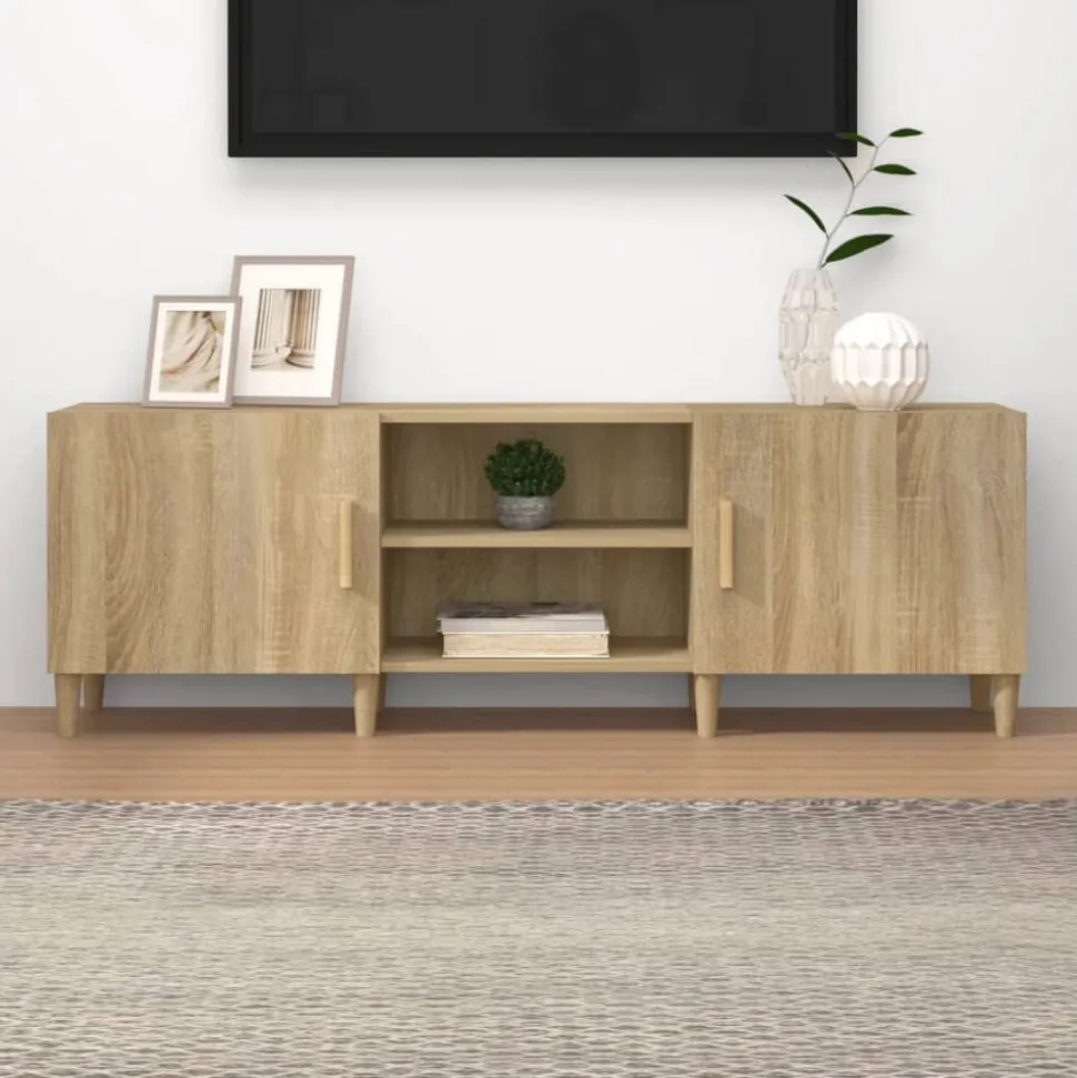 vidaXL Tv-meubel 150x30x50 cm bewerkt hout sonoma eikenkleurig