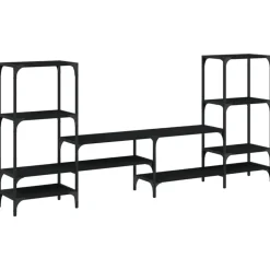 vidaXL Tv-meubel 206,5x28,5x95 cm bewerkt hout zwart